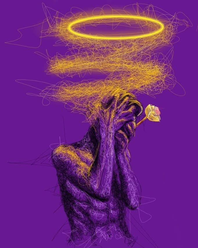 Untitled (Halo and Rose), Digital drawing, 2025