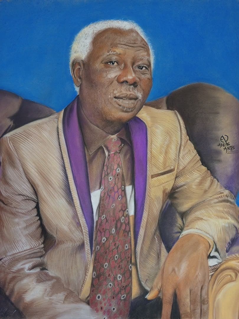 Untitled (Portrait of an Elder), Coloured pencil and pastel on paper, 2024